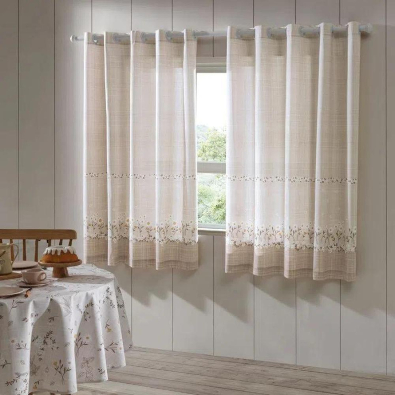 Cortina Janela Cozinha Dohler Athenas Estampado 200x120 Cor Esmeralda 01 em Oferta na Shopee