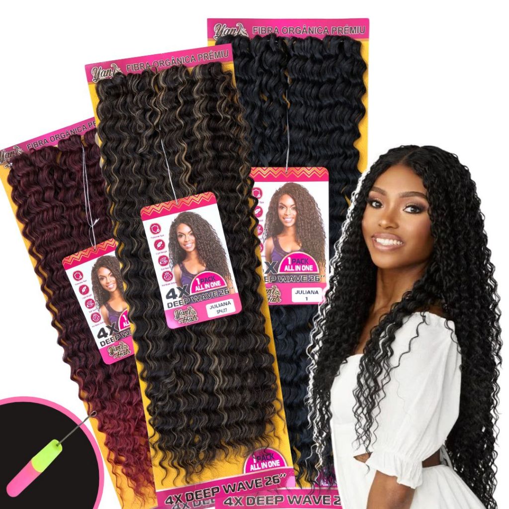 Cabelo 100% Orgânico Para Crochet Braid Agulha 300gr 80cm em Oferta na Shopee
