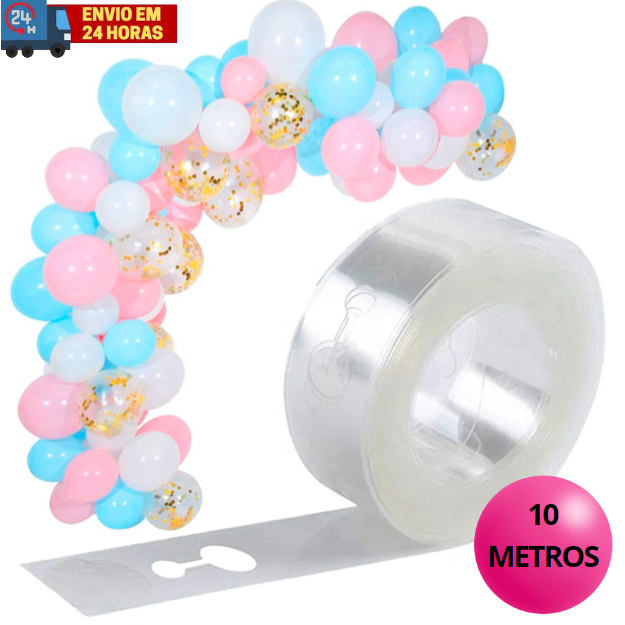 Tira Suporte Para Arco Balões Desconstruído Arco Facil Fita 10 mt Arco facil em Oferta na Shopee