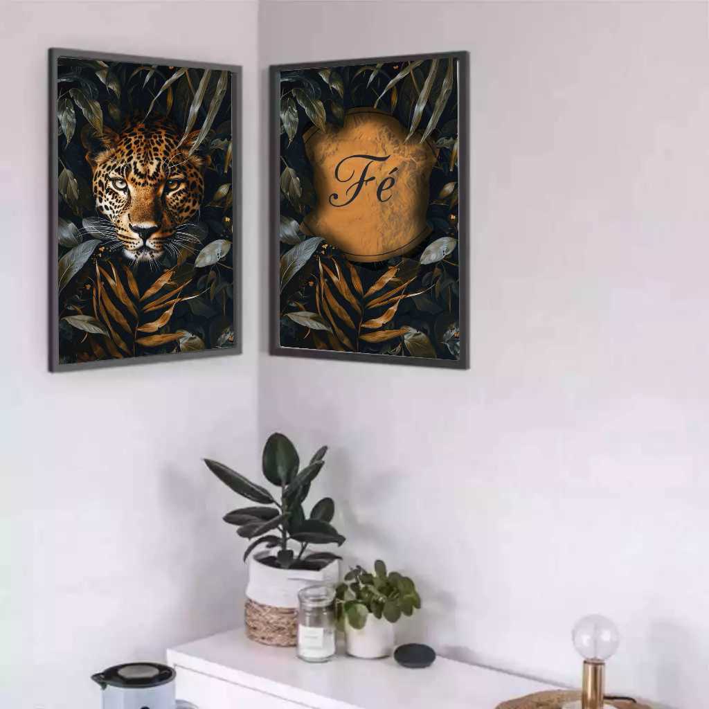 QUADRO DECORATIVO - ONÇA DO PANTANAL - ONÇA FÉ -