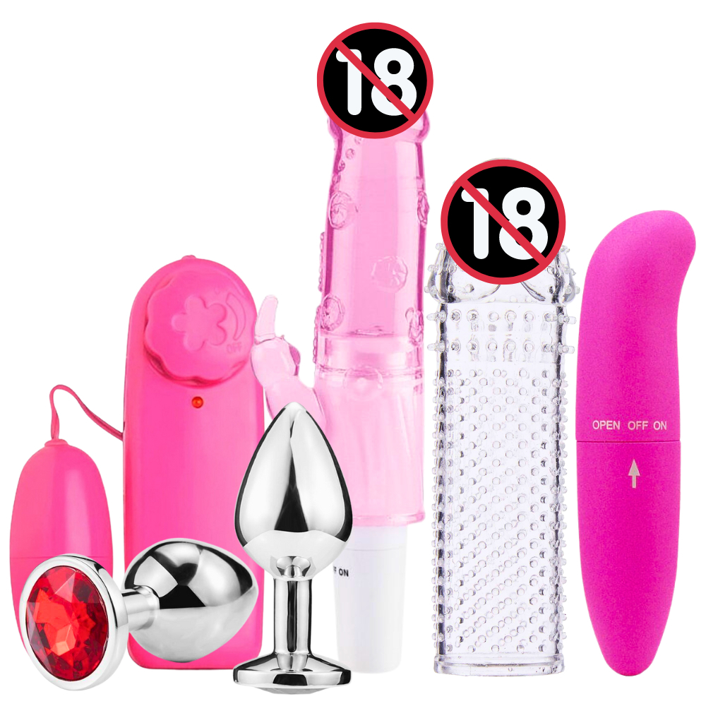 KIT SEXY SHOP Para Casal Vibrador Feminino + Plug Anal + Capa Peniana SEX SHOP Produtos