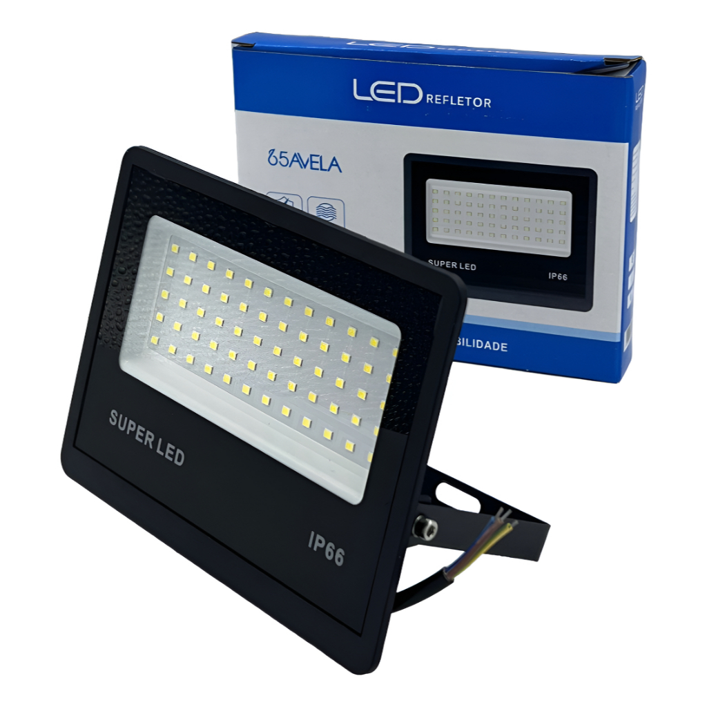 Kit C/2 Refletores Led 200w Holofote Bivolt Prova D água Ip66  VERDADEIRO 200W