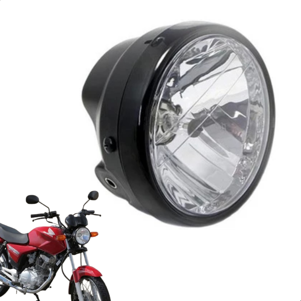 Farol Completo Para Titan 150 2008 Fan 150 Aro Preto Plasmoto em Oferta na Shopee