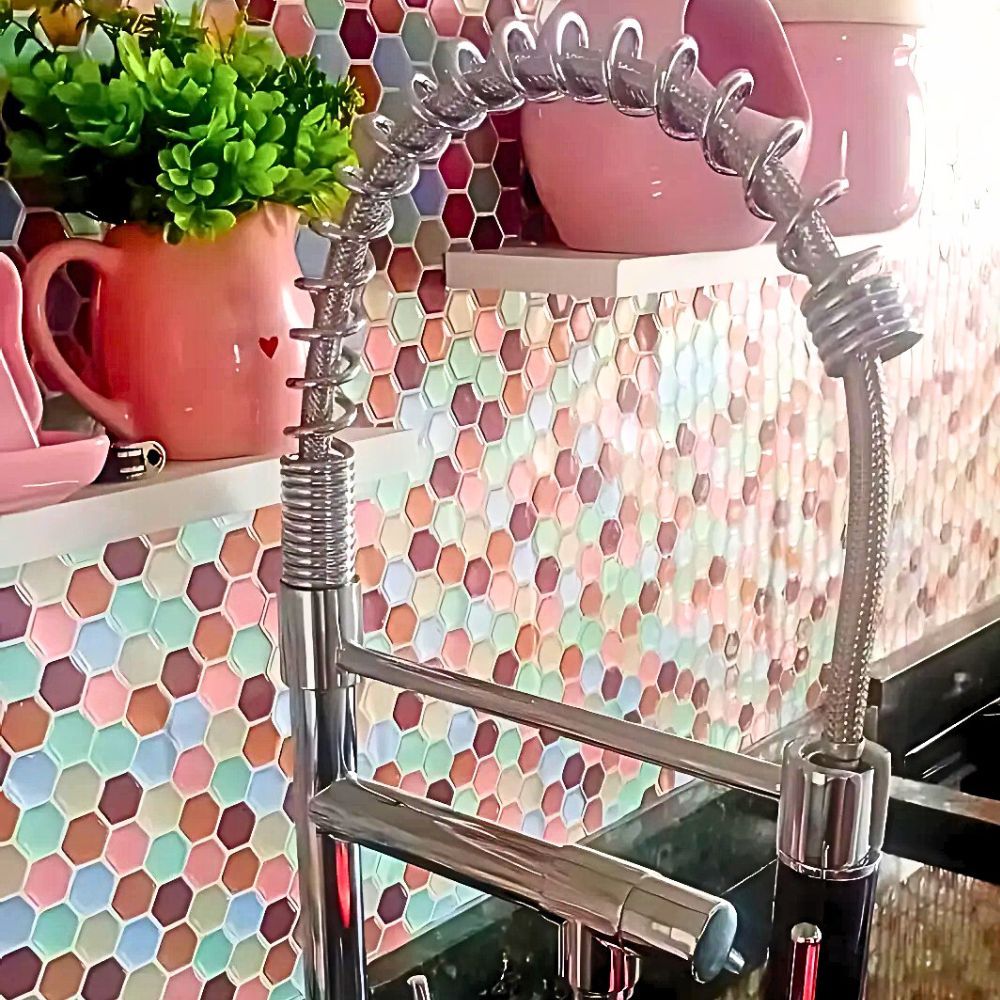 Kit 10 Pastilhas AutoAdesivo Resinada Adesivo Papel de Parede Resina para Banheiro Cozinha Decoração · foto 2