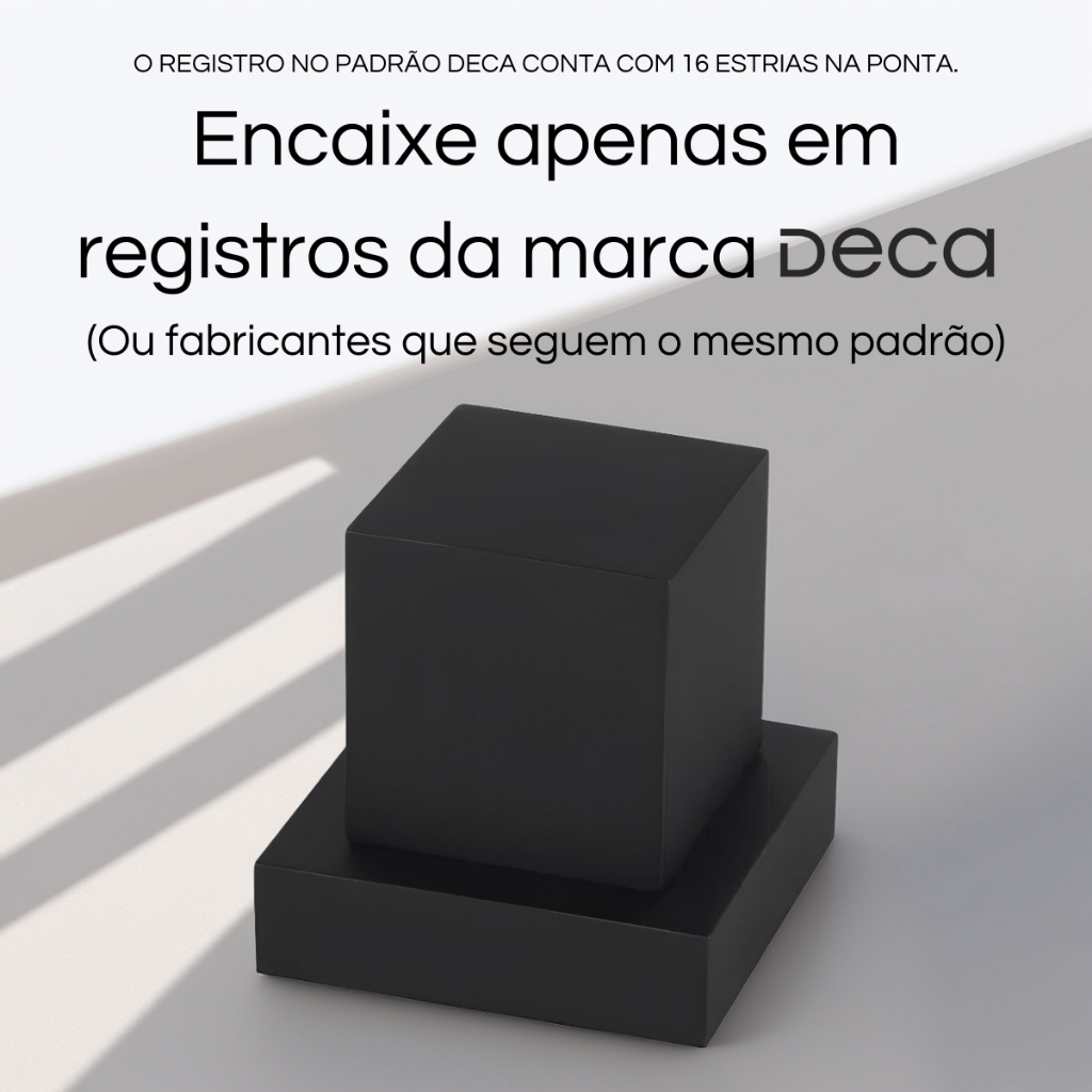 Acabamento de Registro Quadrado de Metal Preto Fosco Matte Padrão Deca 1/2 3/4 Pressão e Gaveta — imagem 2 de 2