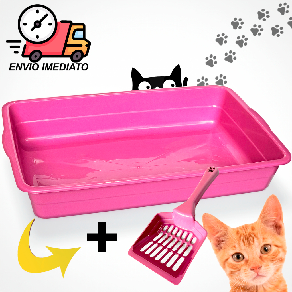 Caixa de Areia Para Gatos Bandeja Higiênica Areia de Gato Média Resistente em Oferta na Shopee