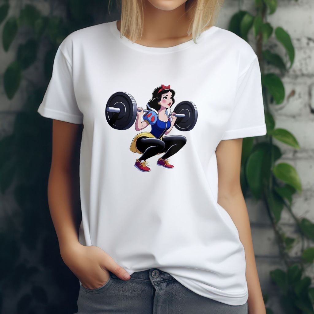 Camiseta Feminina Treino Academia Streetwear Branca De Neve Blusa 100% Algodão Lançamento