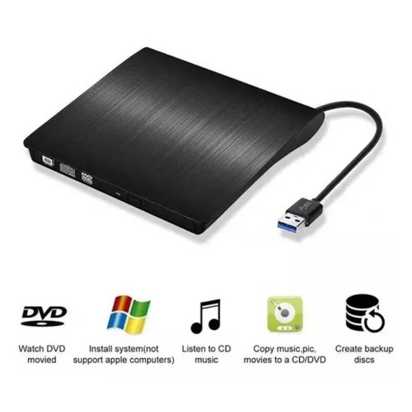 Pop Up Leitor E Gravador De Cd Dvd Externo Usb 3.0 Portatil