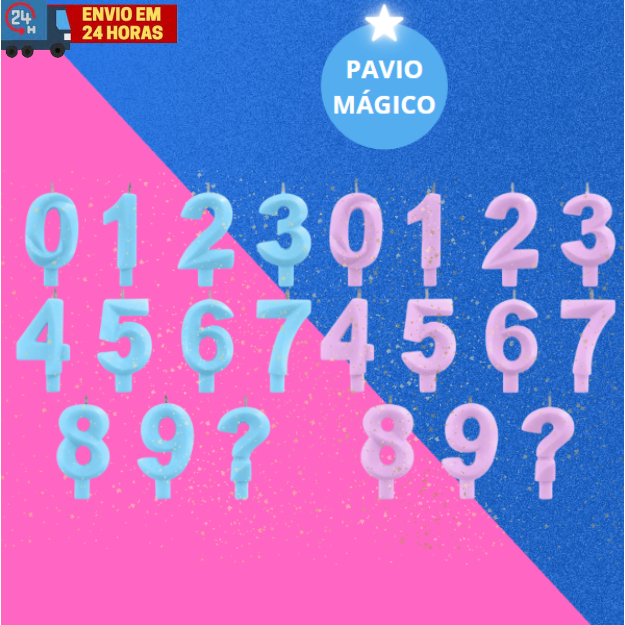 Vela Aniversário Cute Candy Color Rosa ou Azul Candy com Glitter 3D em Oferta na Shopee