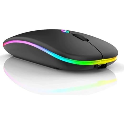 Mouse Sem Fio Recarregável Silencioso Bluetooth Optico LED Rgb Ergonômico USB 2.4 Notebook Pc — R$ 29,99 em Shopee