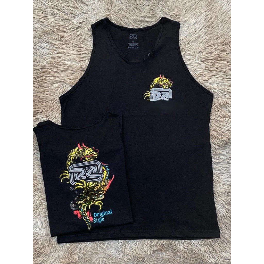 Camiseta Regata Algodão Estampada Dragão