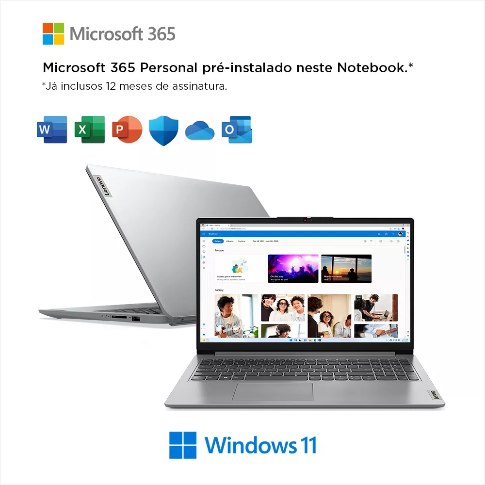 Notebook Lenovo IdeaPad 1i Celeron N4500 4GB 128GB 15.6' W11