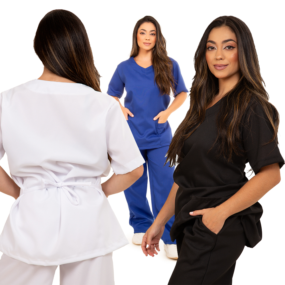 Pijama Hospitalar Cirurgico Scrub Feminino Acinturado varias cores e tamanho plus-size