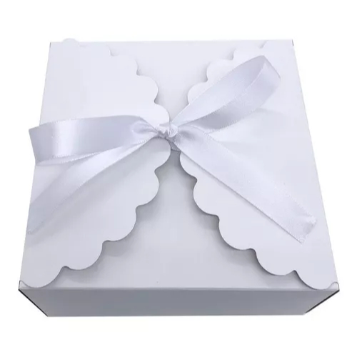 10 Caixa de presente Delicado com Fita de Cetim Branco em Oferta na Shopee