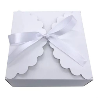 10 Caixa de presente Delicado com Fita de Cetim Branco em Oferta na Shopee