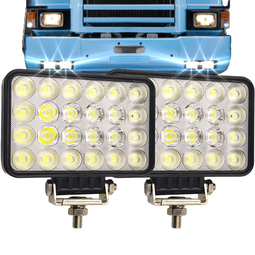 Par Farol Led Milha Super Potente Trator Caminhão Jeep Off Road 4X4 72w