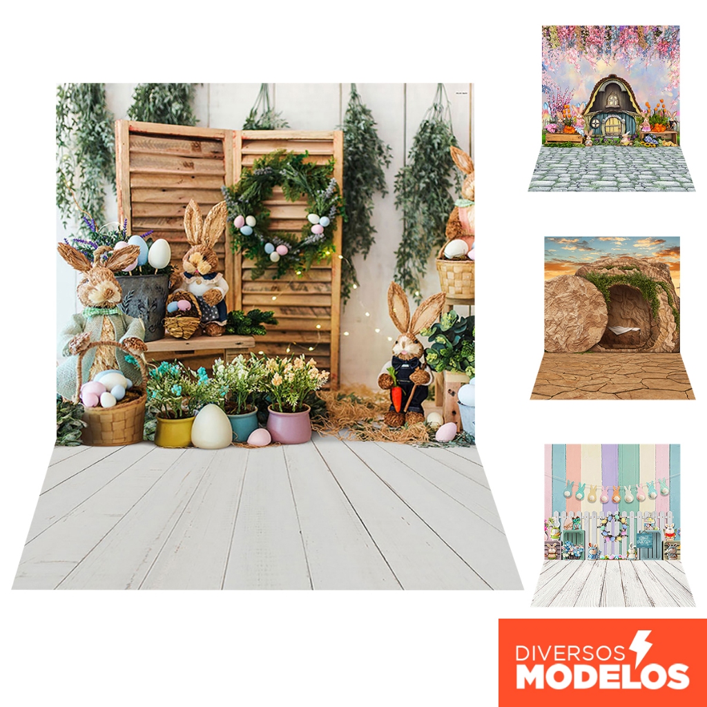 Fundos Fotográficos Páscoa Newborn 3D Sublimado Em Tecido Vários Modelos