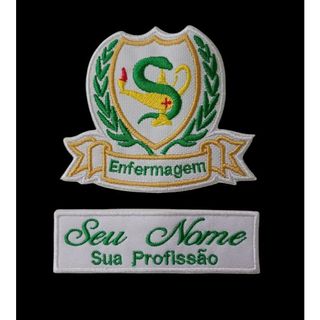Patch termocolante Enfermagem mod 1 - Kit - logo + nome