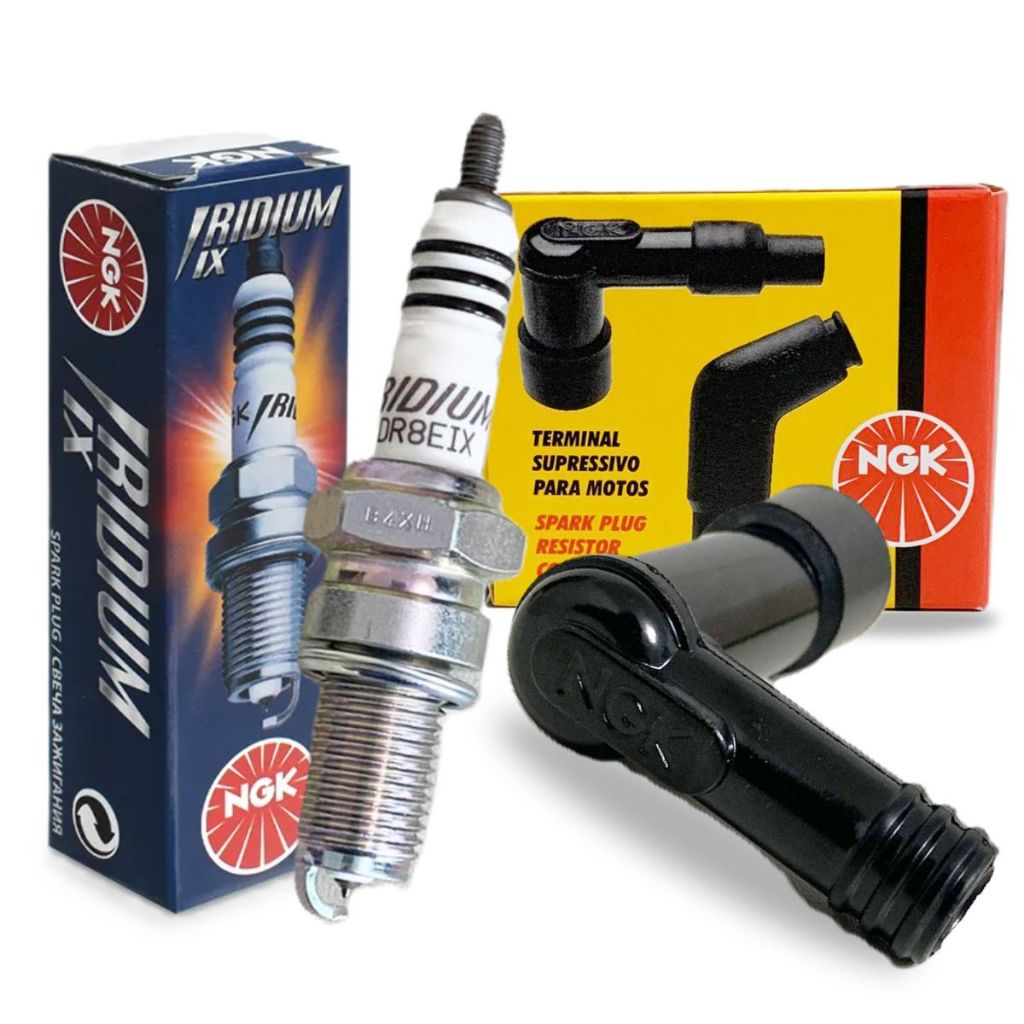 Vela Iridium + Cachimbo Fazer 250 / Fz25 250 Abs / Lander 250 / Teneré 250 Ngk em Oferta na Shopee