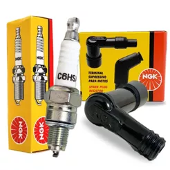 Vela de Ignição + Cachimbo Biz 100 Ngk