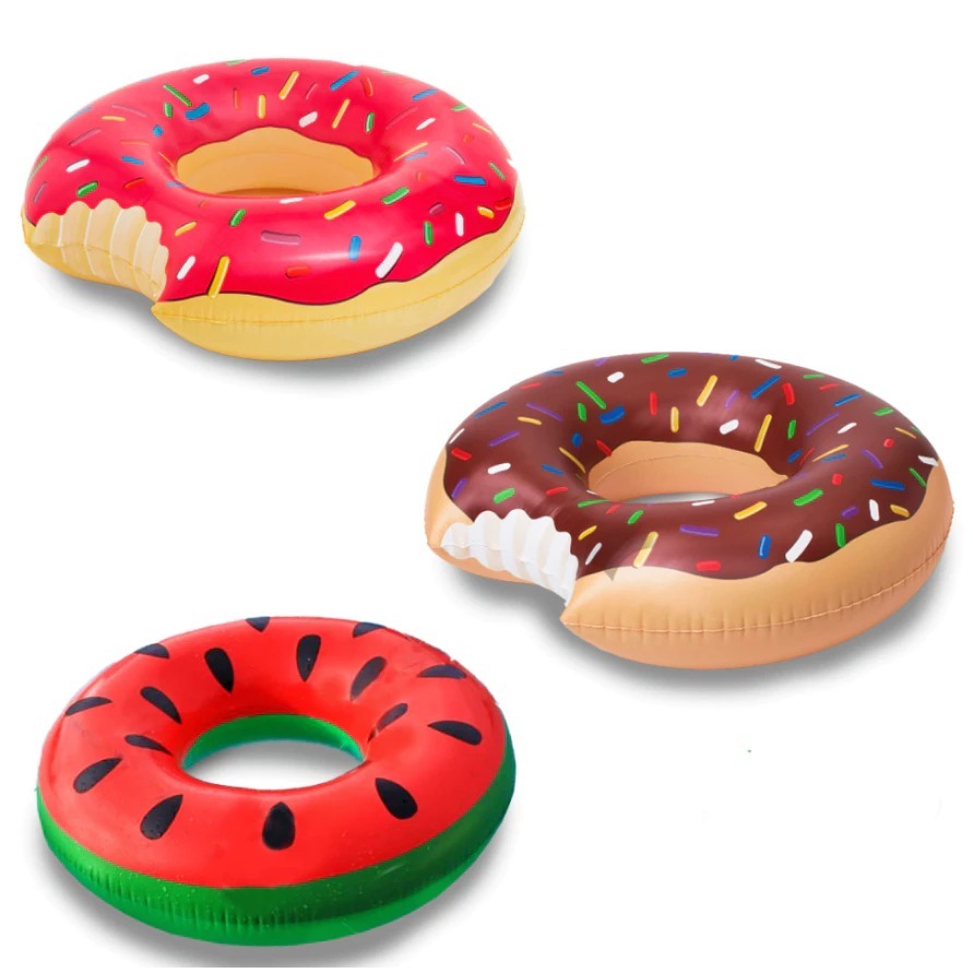 Bóia Melancia Donuts Flamingo Limão Gigante 120cm Grande Inflavél Piscina