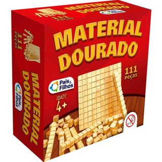 Jogo Pedagógico Educativo Material Dourado em Madeira - 111 peças