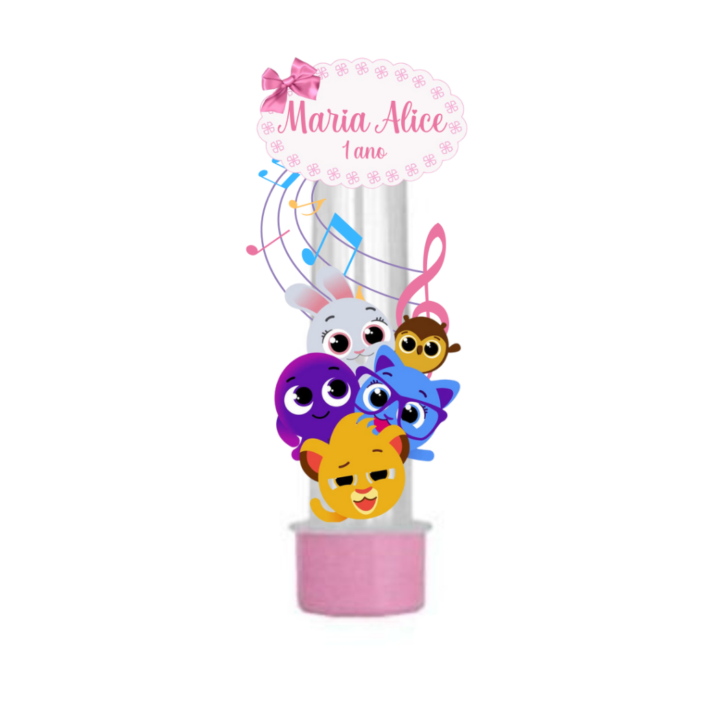 Tubetes Personalizados Tema Bolofofos Menina 15 Unid  Festa Infantil Aniversário Decoração de Mesa