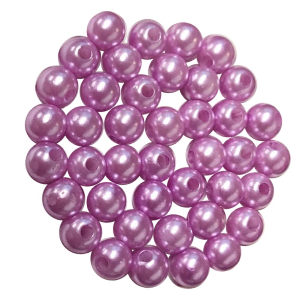 Perola abs inteira Lilás 6/8mm 50gr/100gr c/furo decoração