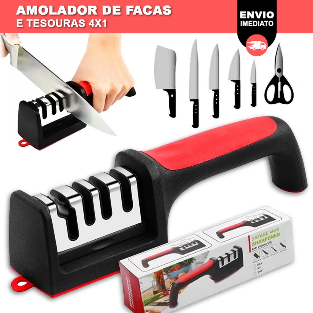 Afiador Amolador De Facas E Tesouras 4 Em 1 Profissional