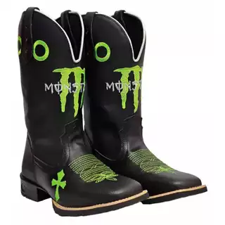 Bota Botina Monster Unissex Solado De Borracha Quadrada