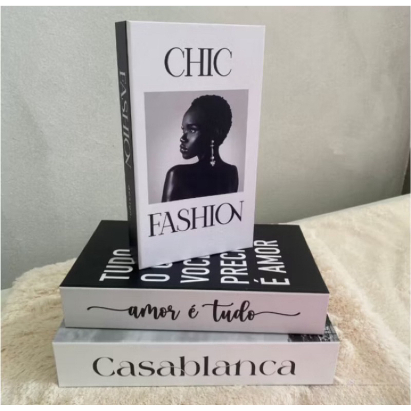 Conjunto Caixa Porta Objetos/Livro Decorativo