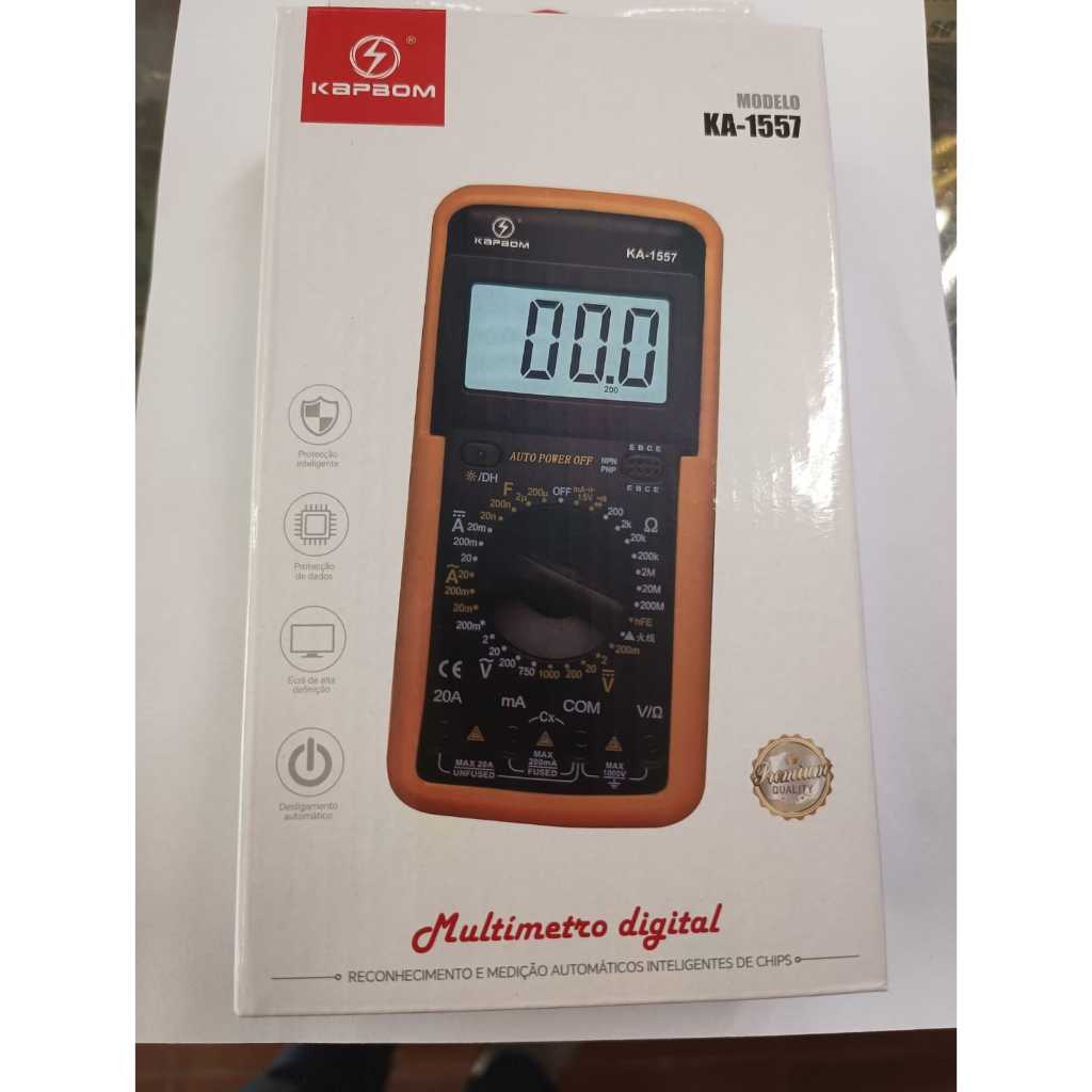 Multímetro Kapbom Ka1557 C/ Bipe Capacimetro Ampe Frequenci