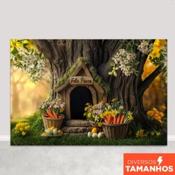 Fundo Fotográfico Em Tecido Sublimado Decoração Páscoa Cenário Painel para Foto