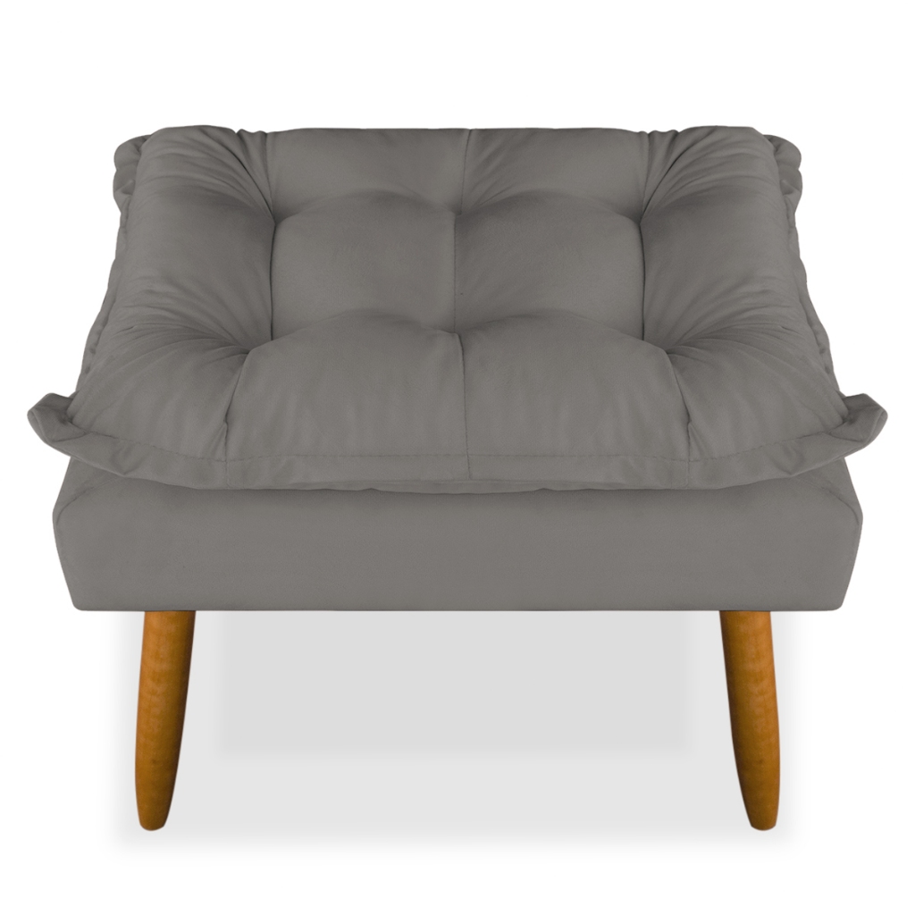 Puff Opalak Banqueta Banquilo Pés Palito Suede Premium