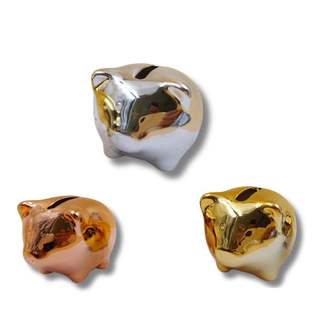 Kit 3 Cofrinhos Porquinho de Cerâmica Decorativo - 5x4cm