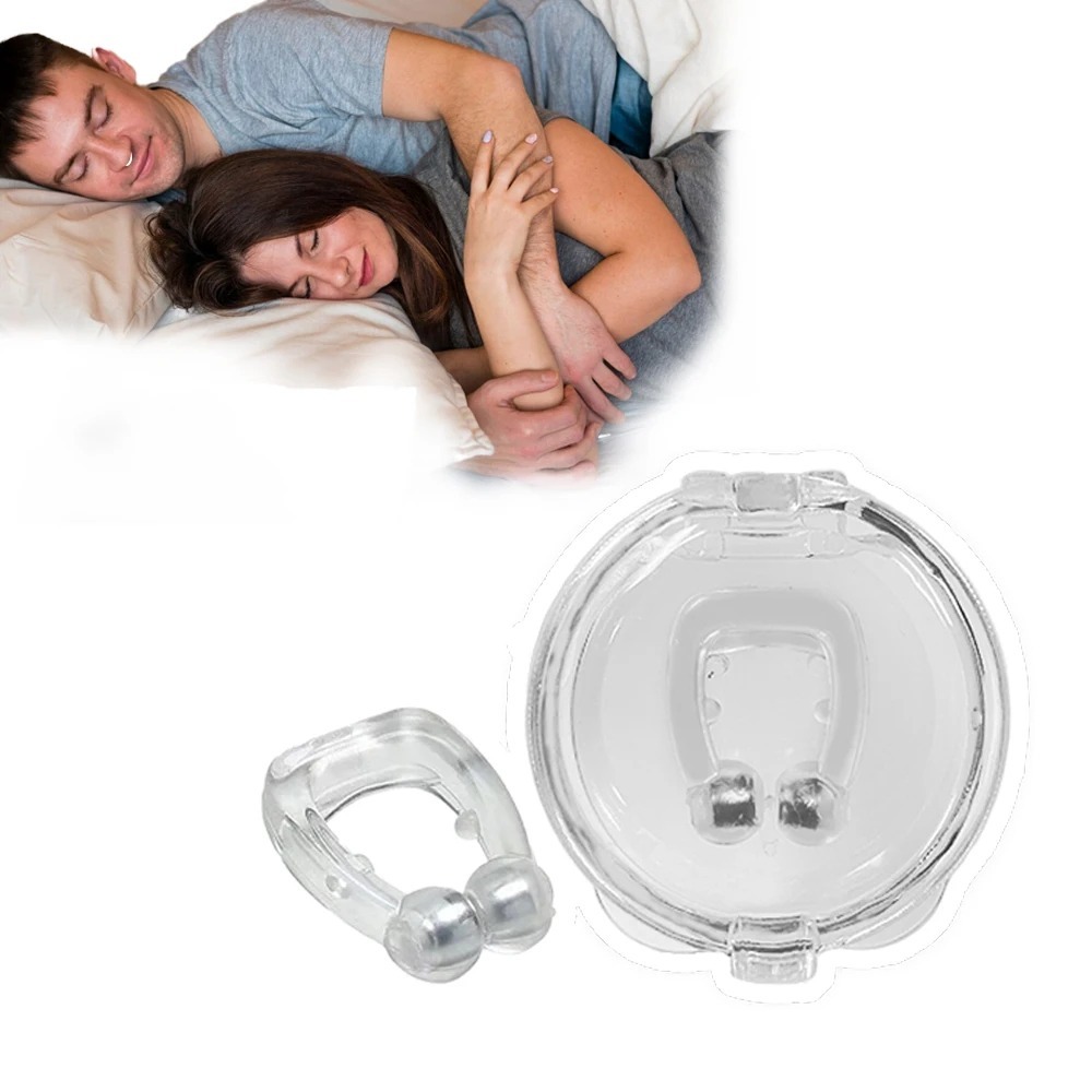 Clipe Nasal Anti-Ronco Magnético Apneia Silicone Confortável Estojo Prático Respire Melhor