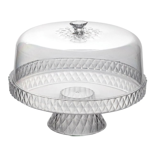 Boleira com Pé Petisqueira Plástico Incolor Glamour Plasútil