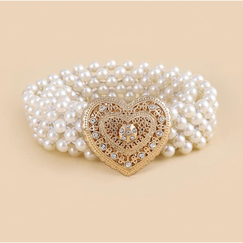 Cinto Pérola Com Elástico Brilho Brilhante Com Trançados Moda Presentes 2024 em Oferta na Shopee