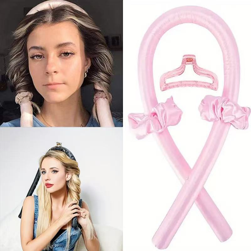 KIT modelador Curling Rod Cetim Sem Color + 2 Scrunchies+presilha