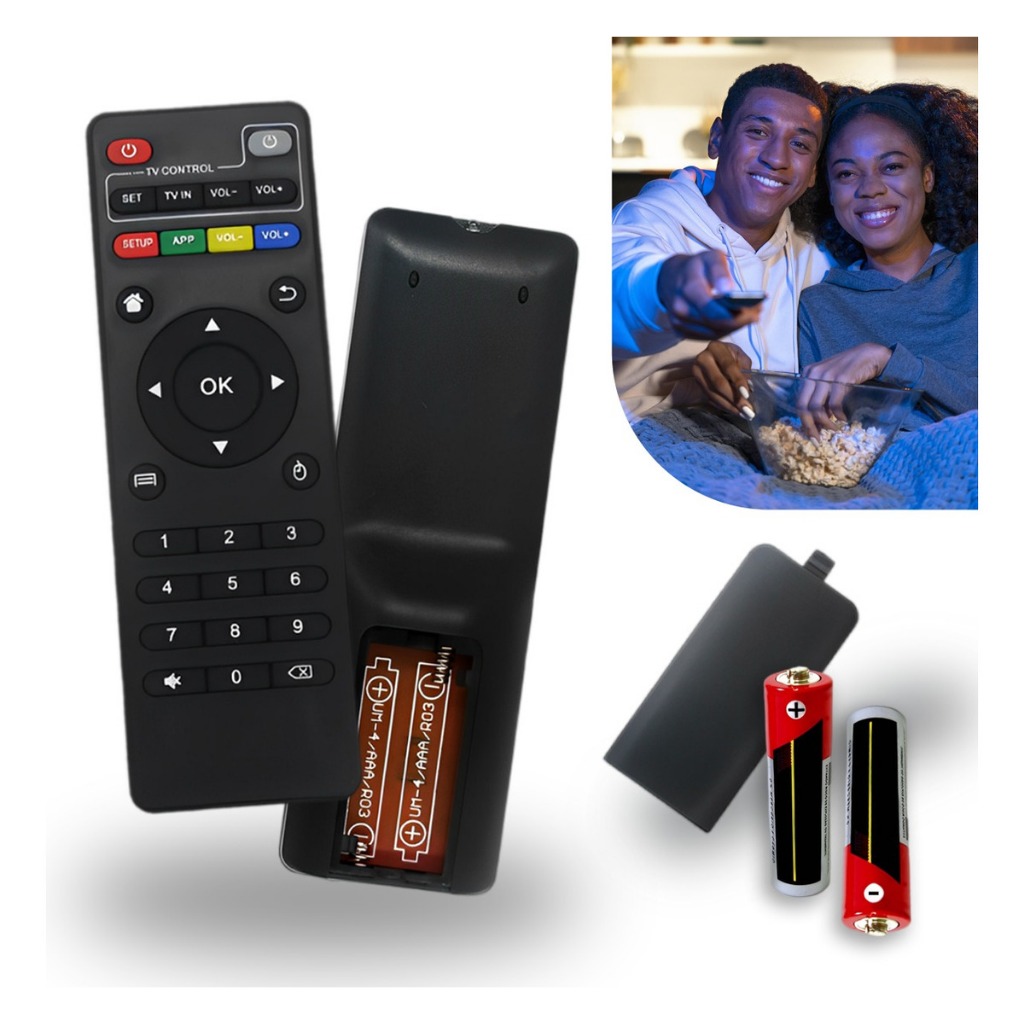 Kit 2 Controle Remoto Smart Tv Aparelho Tv Box Pro 4k Pilhas