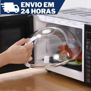 Tampa Para Microondas Protetor Alimentos Anti Sujeira Comida Com Válvula Alça De Plástico Pratos em Oferta na Shopee