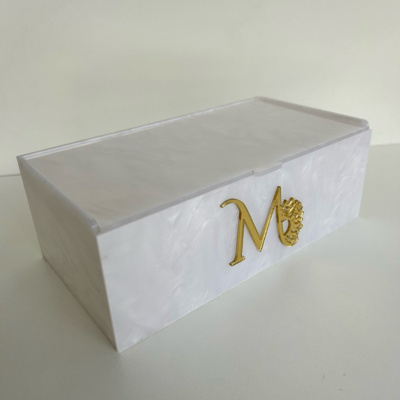 Caixa Organizadora Dupla personalizada madrepérola studio clinica consultorio beleza em Oferta na Shopee