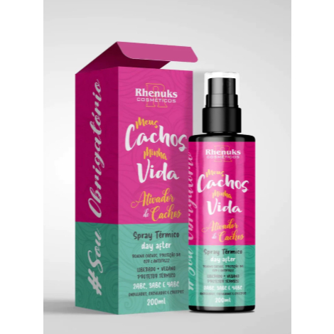 SPRAY CAPILAR TERMICO MEUS CACHOS MINHA VIDA 200ML - RHENUKS em Oferta na Shopee