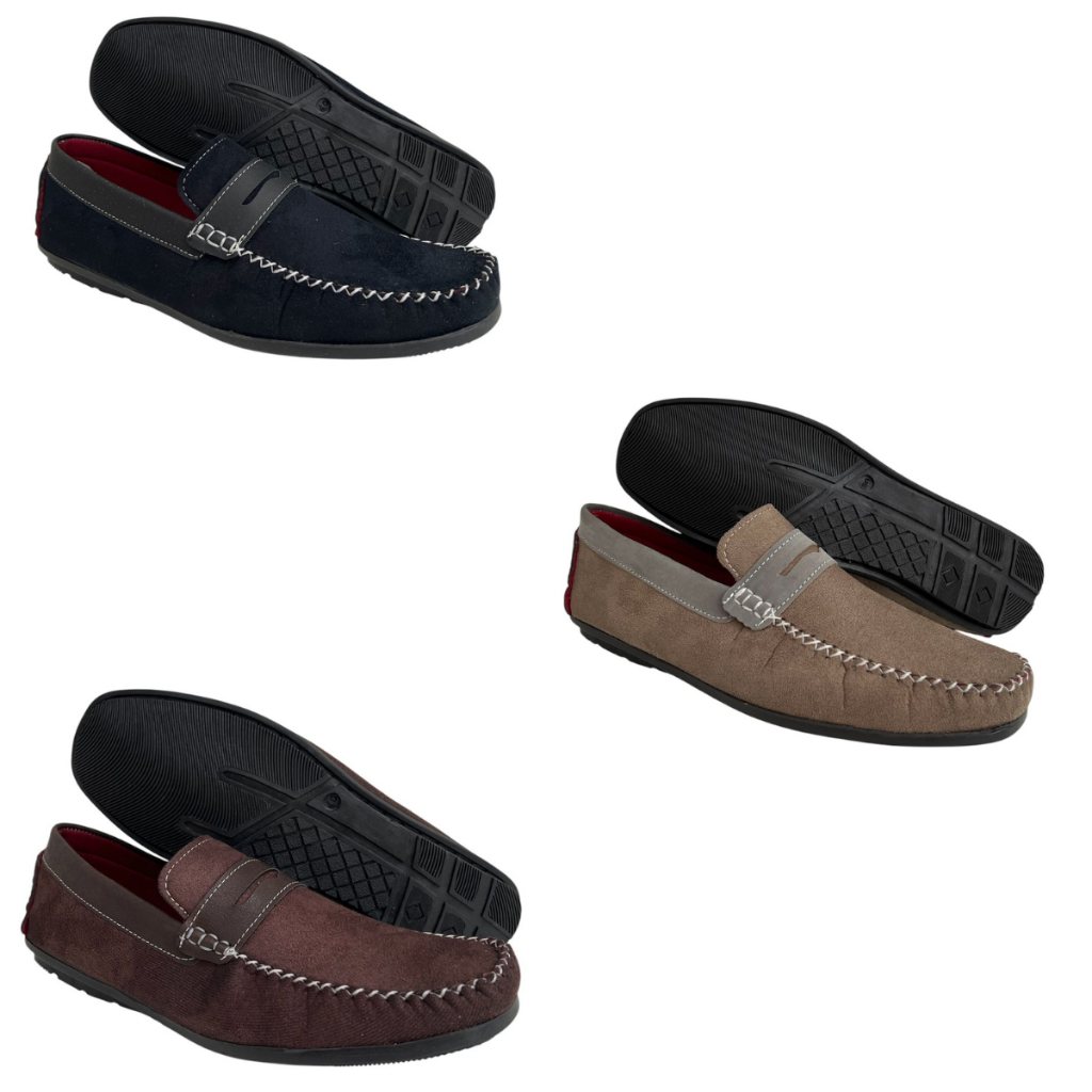 Kit 3 Pares Mocassim Masculino Camurça Confortável Lançamento Imperdível