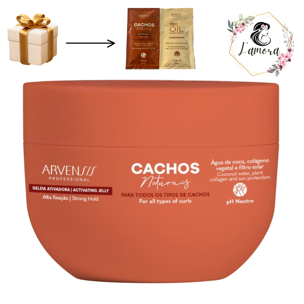 Geleia Ativadora de Cachos Suave Fixação Vegano Arvensis 250g