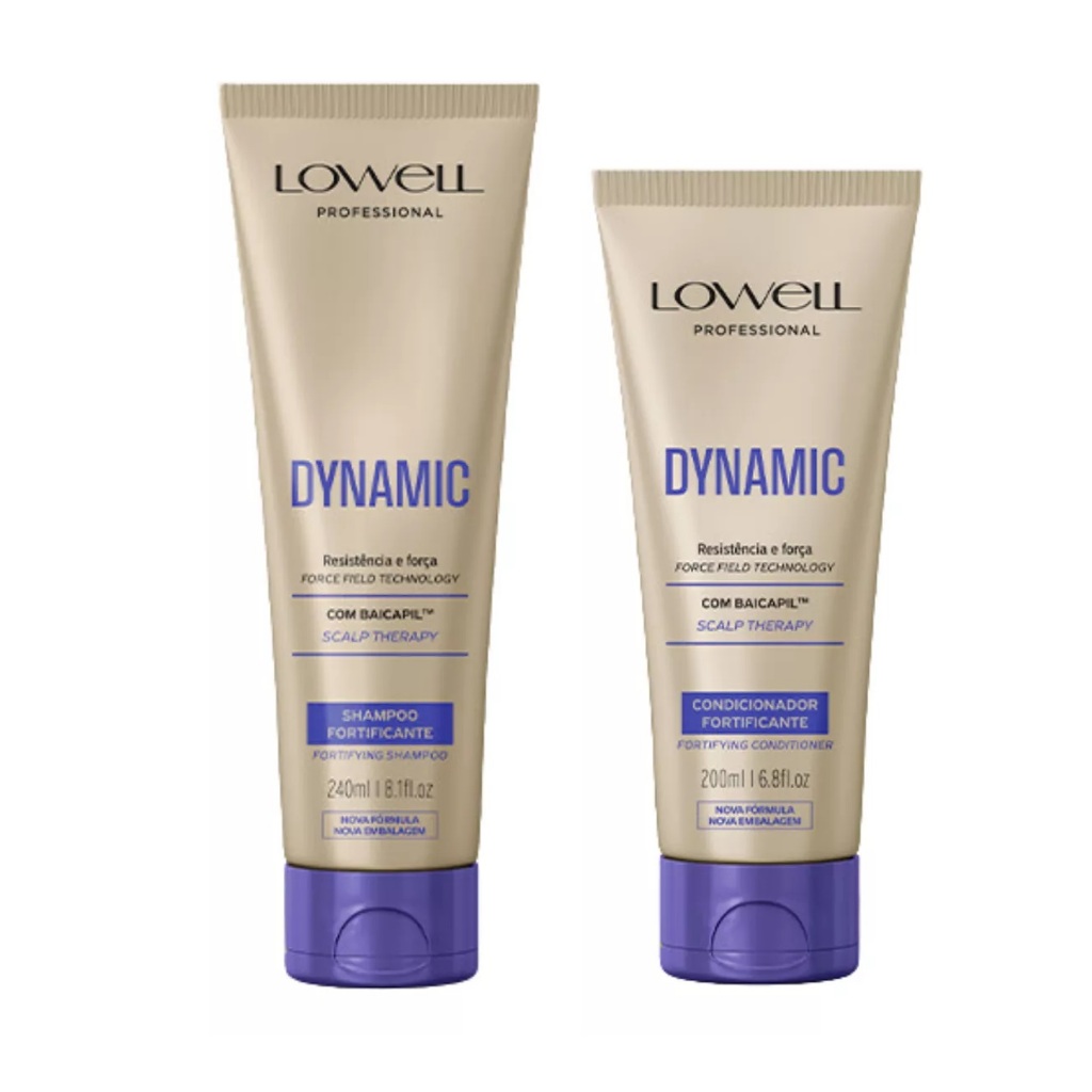 Kit Dynamic Lowell Shampoo 240ml + Condicionador 200ml Antiqueda, Força E Crescimento