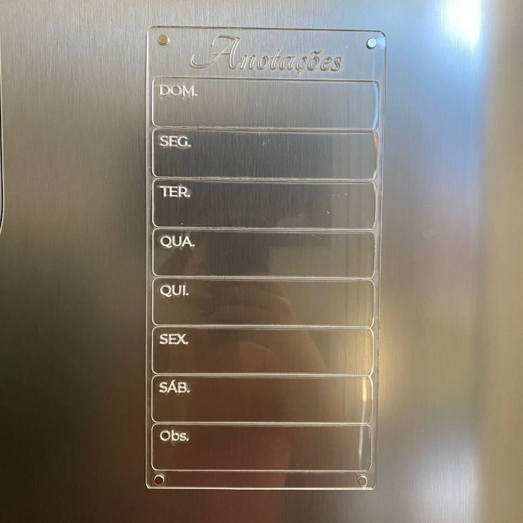 Ímã de Geladeira Quadro de Anotações em Acrílico - 15x26cm em Oferta na Shopee