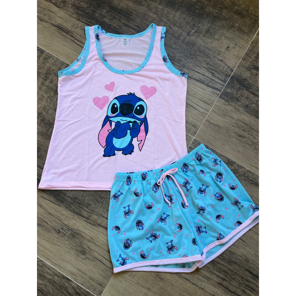 Baby Dool Stic h Short Doll Infantil Juvenil Feminino Algodão Curto Roupa De Dormir Conjunto de Dormir