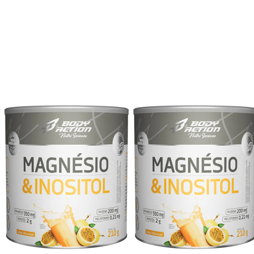 Combo (contém 2 Magnésio & Inositol )sabor Maracujá  210 gramas Bodyaction em Oferta na Shopee