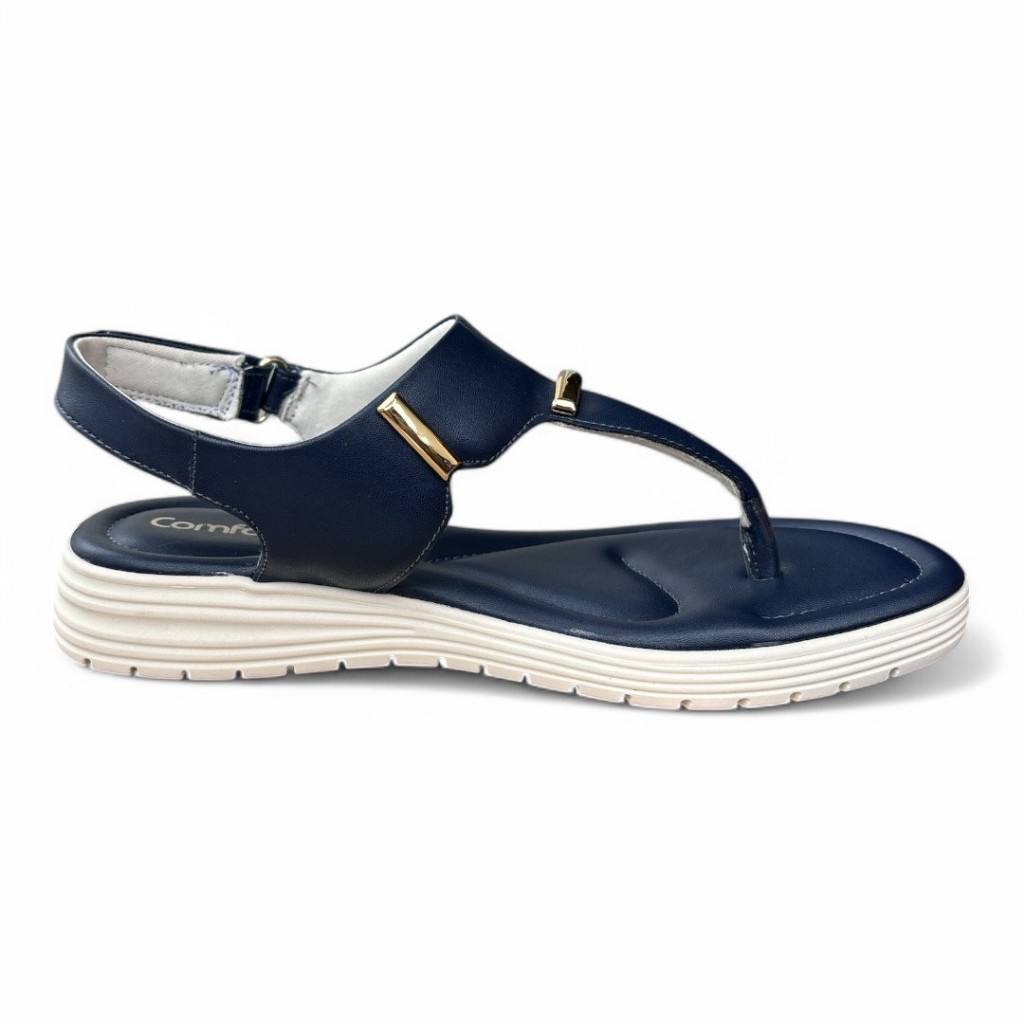 Sandália Feminina Velcro Marinho Comfortflex 2551304-1 — imagem 2 de 2